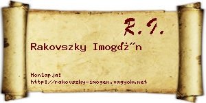 Rakovszky Imogén névjegykártya